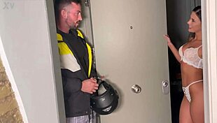 Hot Brunette Takes Cock