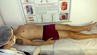 Erection in Infirmary Nurse Patient Handjob