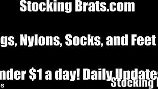 Sasha And Monica Licking And Teasing In Stockings