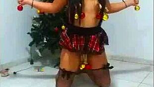 Slave Choked And Bound In Christmas Bondage