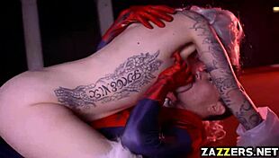 I am the black cat, sucking Spidey's big cock deep in my throat