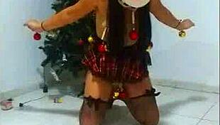 Slave Choked And Bound In Christmas Bondage