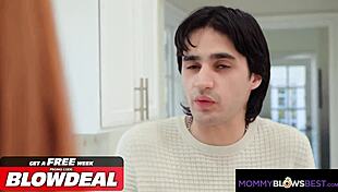 doing chores while busty redhead stepmom sucks my cock 😈