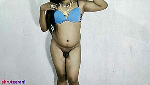 Blue bikini part 5: Indian shemale crossdresses seductively