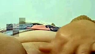 Grandma shares her carrot in the cozy bedroom