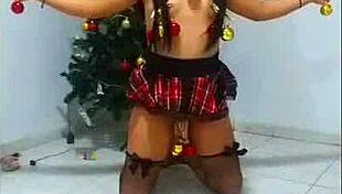 Slave Choked And Bound In Christmas Bondage