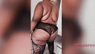 PA Oils Down Big Booty Juicy T in POV Latex Scene