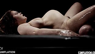 busty natural alice peachy filled with hot cum in her pussy and she loves it