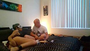 couple starts with ass play using toys then moves to intense fucking session with assplay and hardcore action