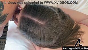 Busty brown haired alex chance eats pussy