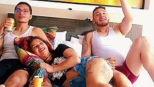 Latina Milf Observes Step Siblings in Family Setting