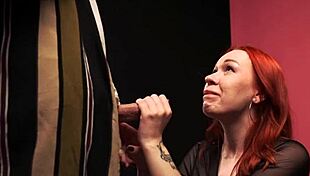 redhead loses blowjob virginity to me in a homemade session