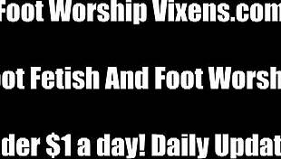 she is going to worship my feet all night long