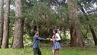 Old peasant fucks young 18+ college girl in the field