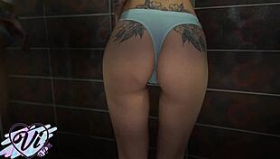 Tattoed Teen With Big Ass Changes Beautiful Panties