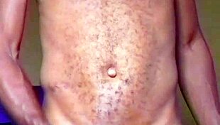 lonely african man caresses his cock and ass after naked dance