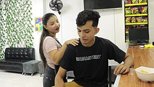 Servant fucks new boss for salary raise