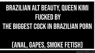Wow, Brazilian Beauty Queen Kimi Takes Biggest Cock Anal!