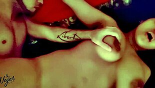 Having passionate fuck with friends wife in bedroom doggystyle creampie