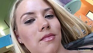 sophia lynn in fishnets fingers herself getting wet for penetration