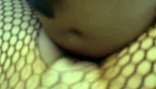 Slutty White Pawg In Fishnets And Cat Mask Sucks Big Black Cock!