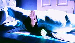 sped up floor stretching with roller and briefs for winter sun relief 😊