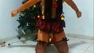 Slave Choked And Bound In Christmas Bondage