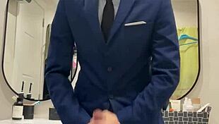 hot daddy jerks off and busts thick load