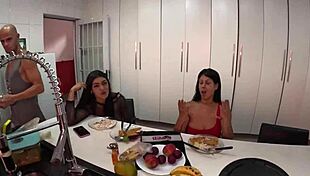 Mansion party turns into wild group fucking frenzy.