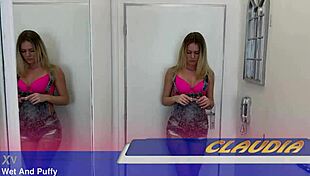 Claudia Macc is orgasming hard with her black dildo at home, it's so intense!