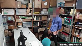 fucking sexy ebony teen in doggystyle for stealing from the store - teen robbers com