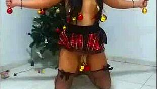 Slave Choked And Bound In Christmas Bondage