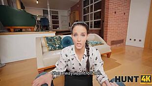 Intense POV fucking caught on sofa