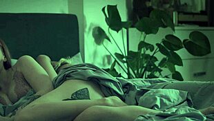 Redhead stepmom sneaks into bed for hard dick