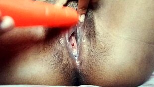 Teen girl masturbates with toy