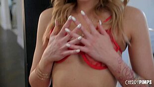 Does Charlotte Sins give JOI in red lingerie?