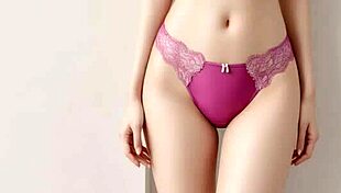 Cute kawaii japanese lingerie models posing barefoot