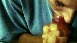 Amateur Wife Delivers Sloppy Fruit Roll-Up Blowjob