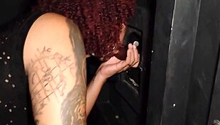 Slut enjoying glory hole banging.