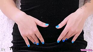 sweet teen blonde gets teased in interview