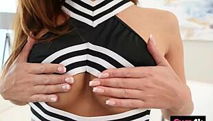 Cheerleader Cum Slut Leaves Pussy Dripping Mess