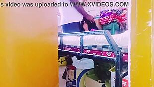 Desi housewife chats with store keeper