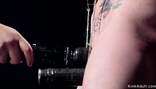 anal slut hooked in tight device bondage