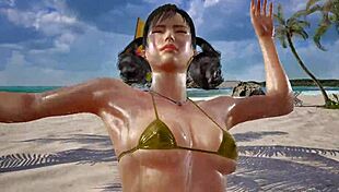 xiaoyu wears stunning gold bikini in tk8 ryona series adventure