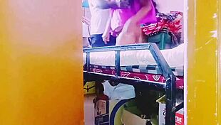 Desi housewife chats with store keeper