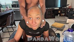 Bald Ebony Slut Takes Rough Anal Beating!