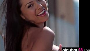 Big boobed natural babe pilar lastra stripping in shower, wow! 😍