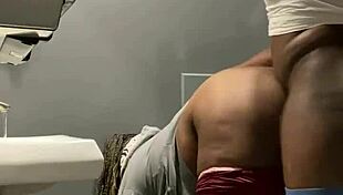 Getting backshots in the bar bathroom with big ass.