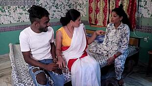 indian bhabhi threesome sex with her stepsister and her husband ffm