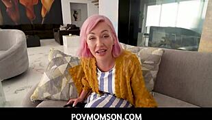 dirty guy's horny stepmom adira allure gives perfect handjob